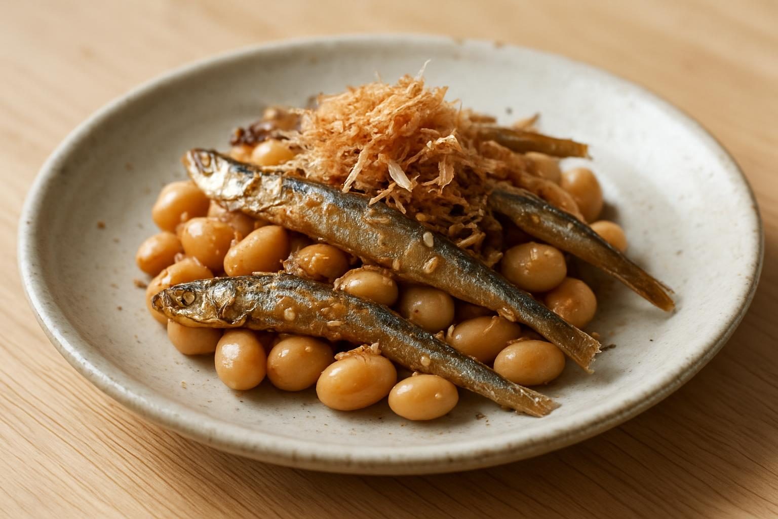 大豆とししゃもの和え物