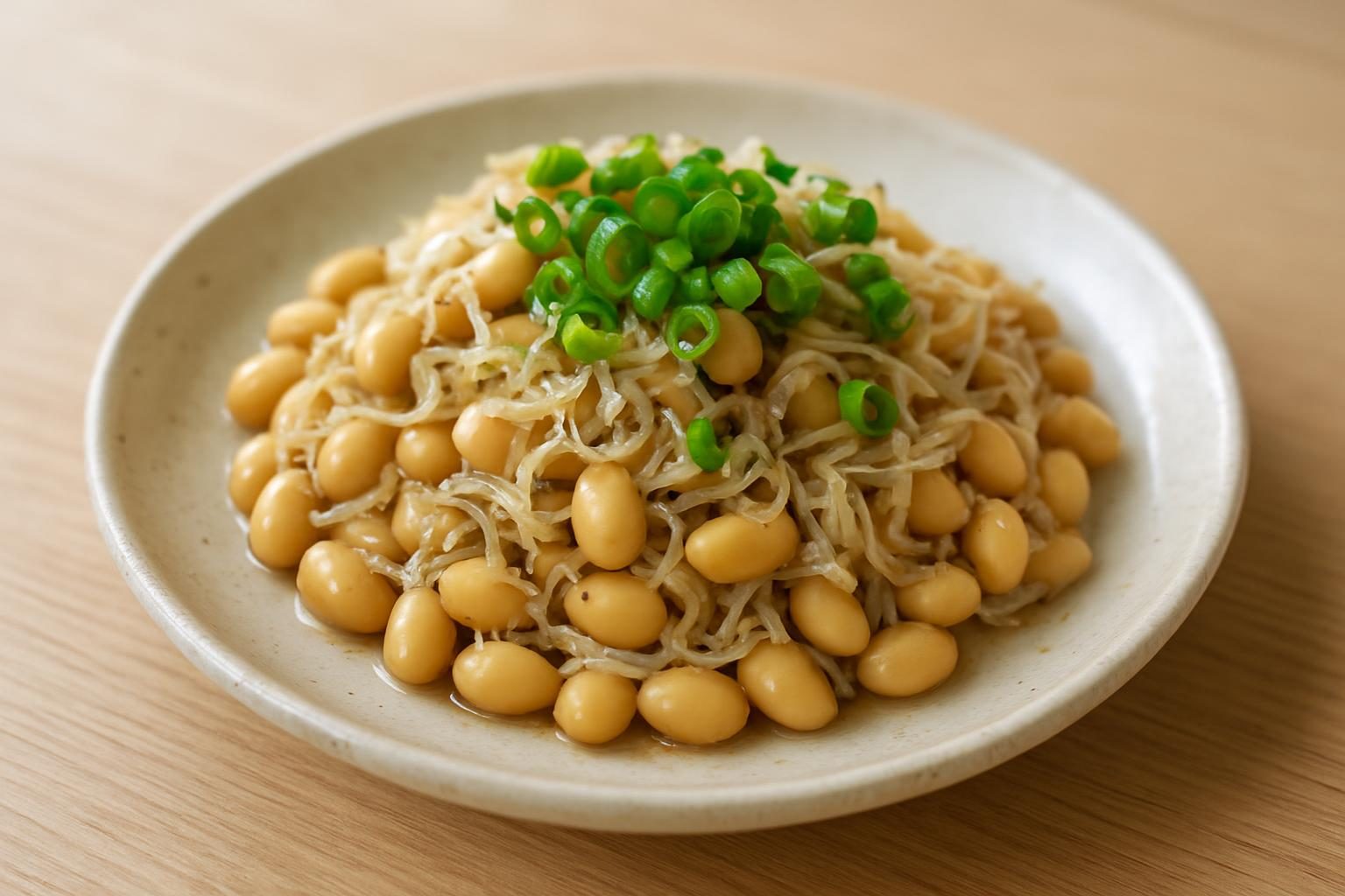 大豆とちりめんじゃこのレンジ蒸し