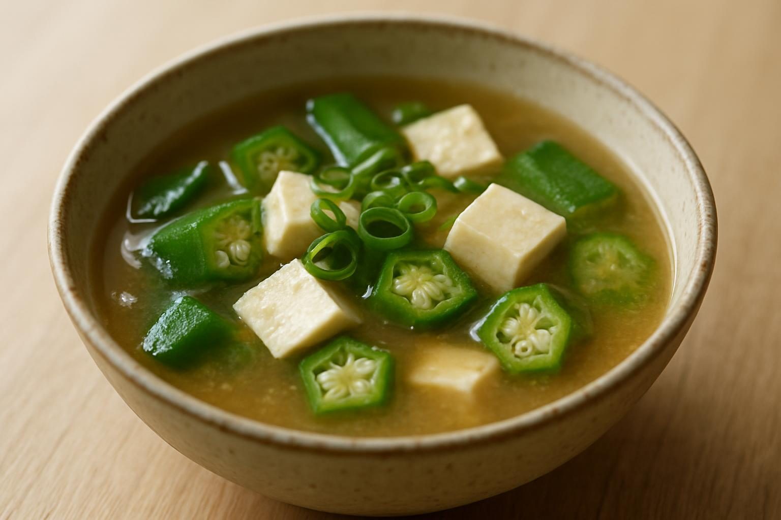 オクラと豆腐のみそ汁