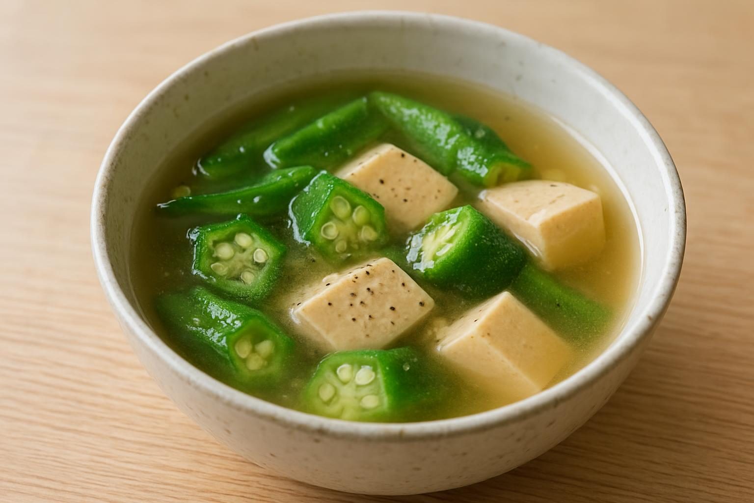 オクラと高野豆腐のスープ