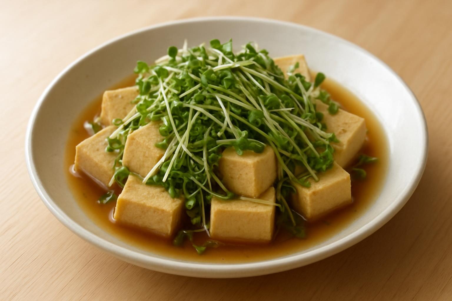 ブロッコリースプラウトと高野豆腐のさっと煮
