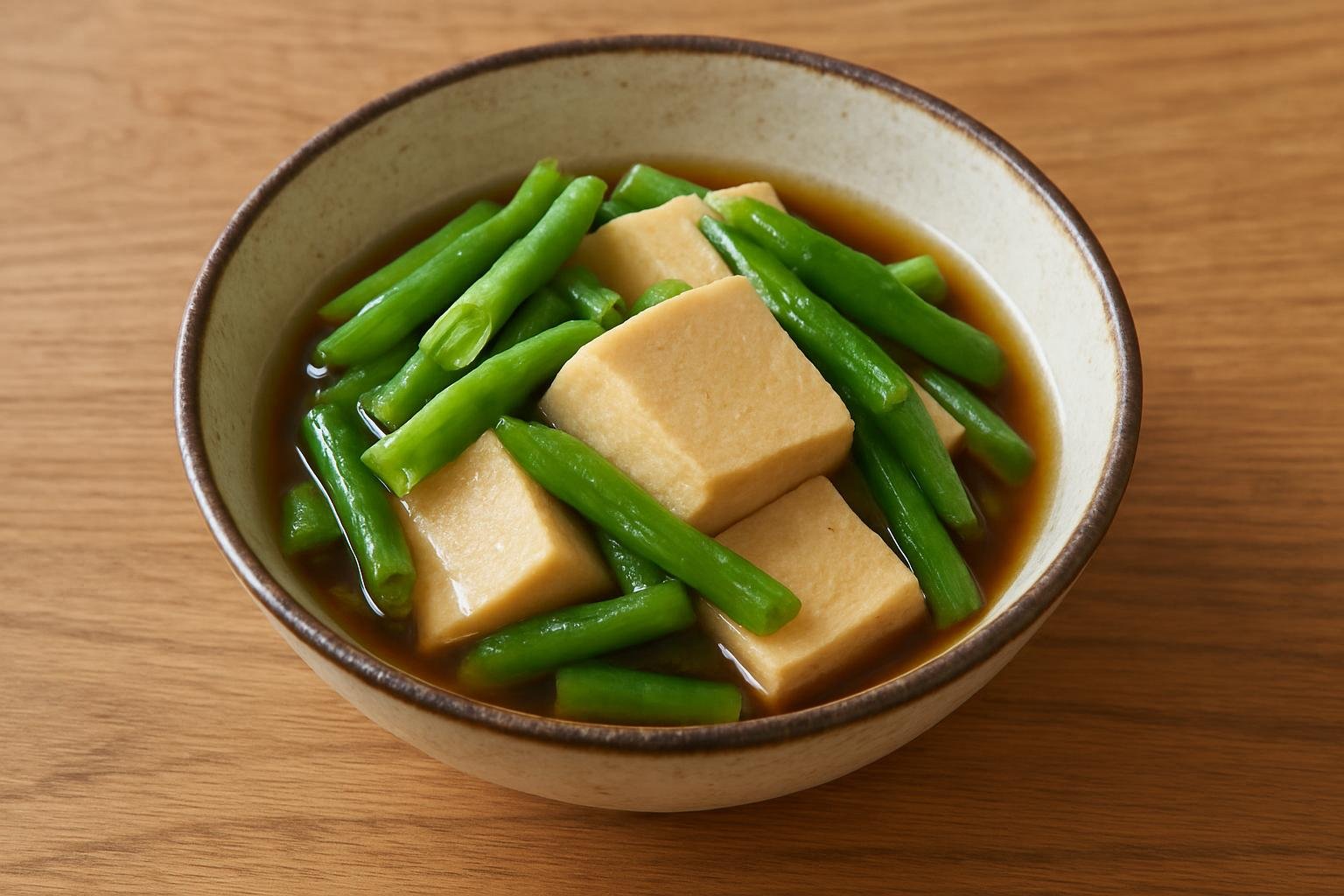 いんげんと高野豆腐の煮浸し