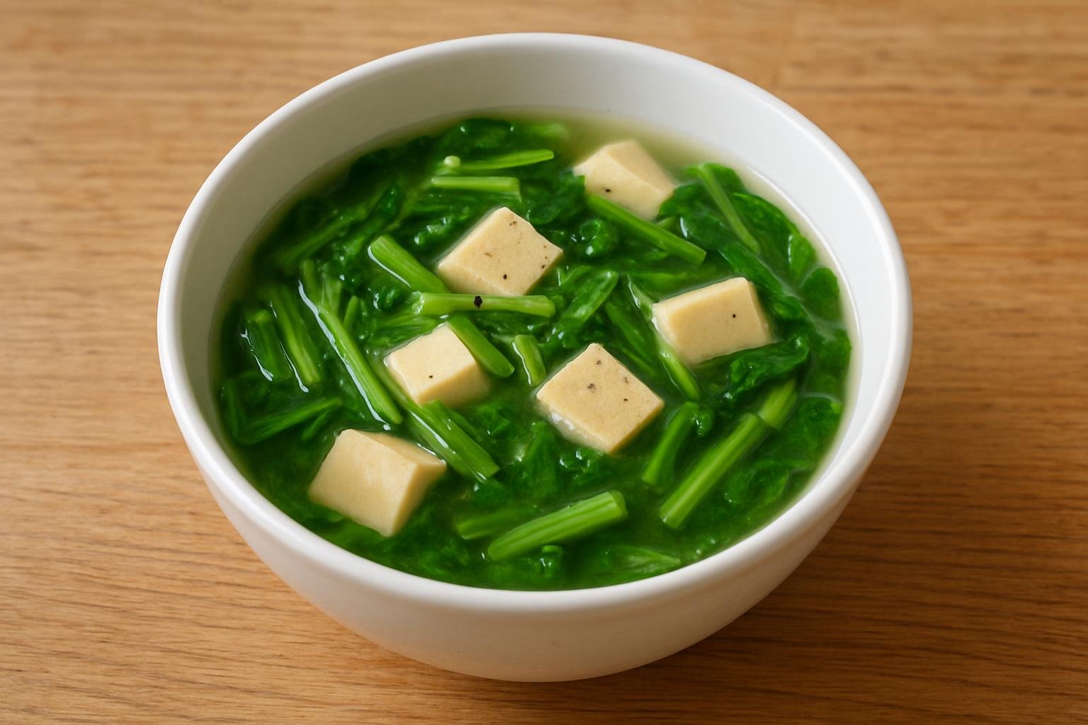 春菊と高野豆腐のスープ