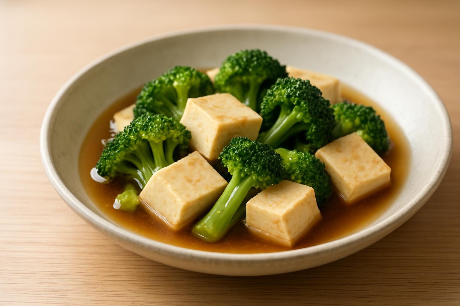 ブロッコリーと豆腐のさっと煮