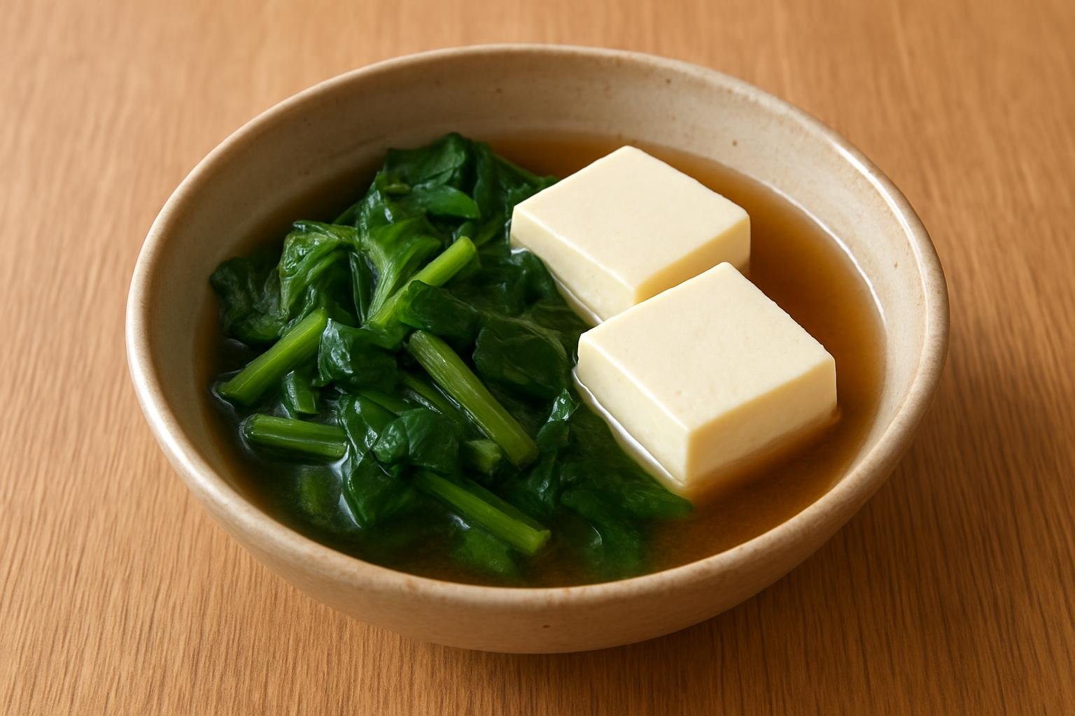 モロヘイヤと豆腐の煮浸し