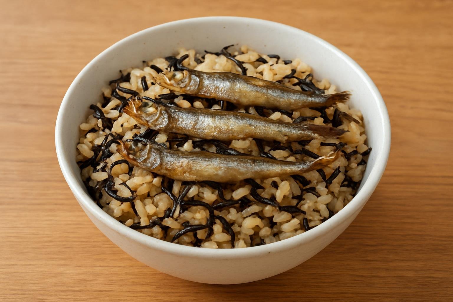 ひじきとししゃもの炊き込みご飯