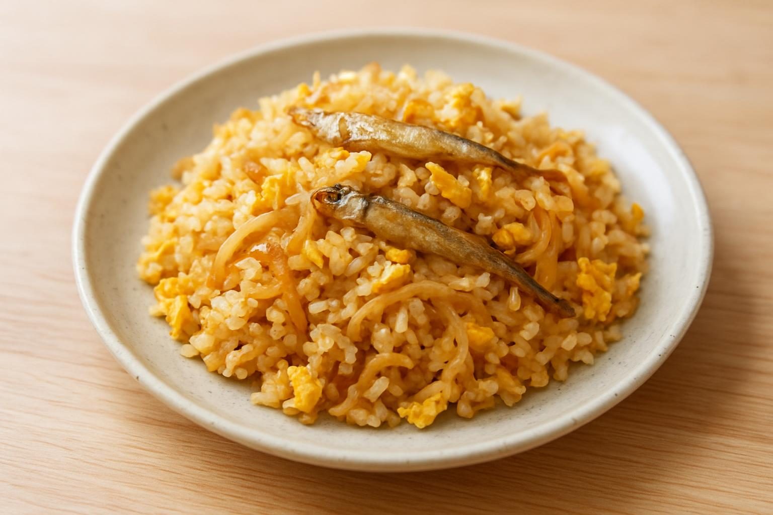 切り干し大根とししゃものチャーハン
