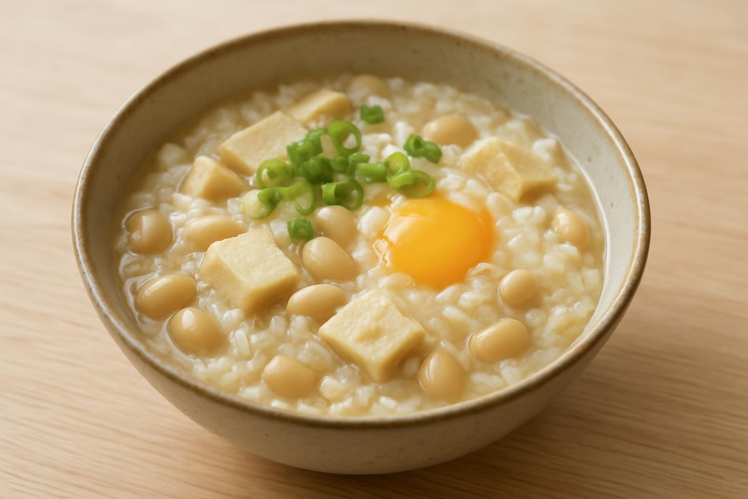 大豆と高野豆腐の雑炊