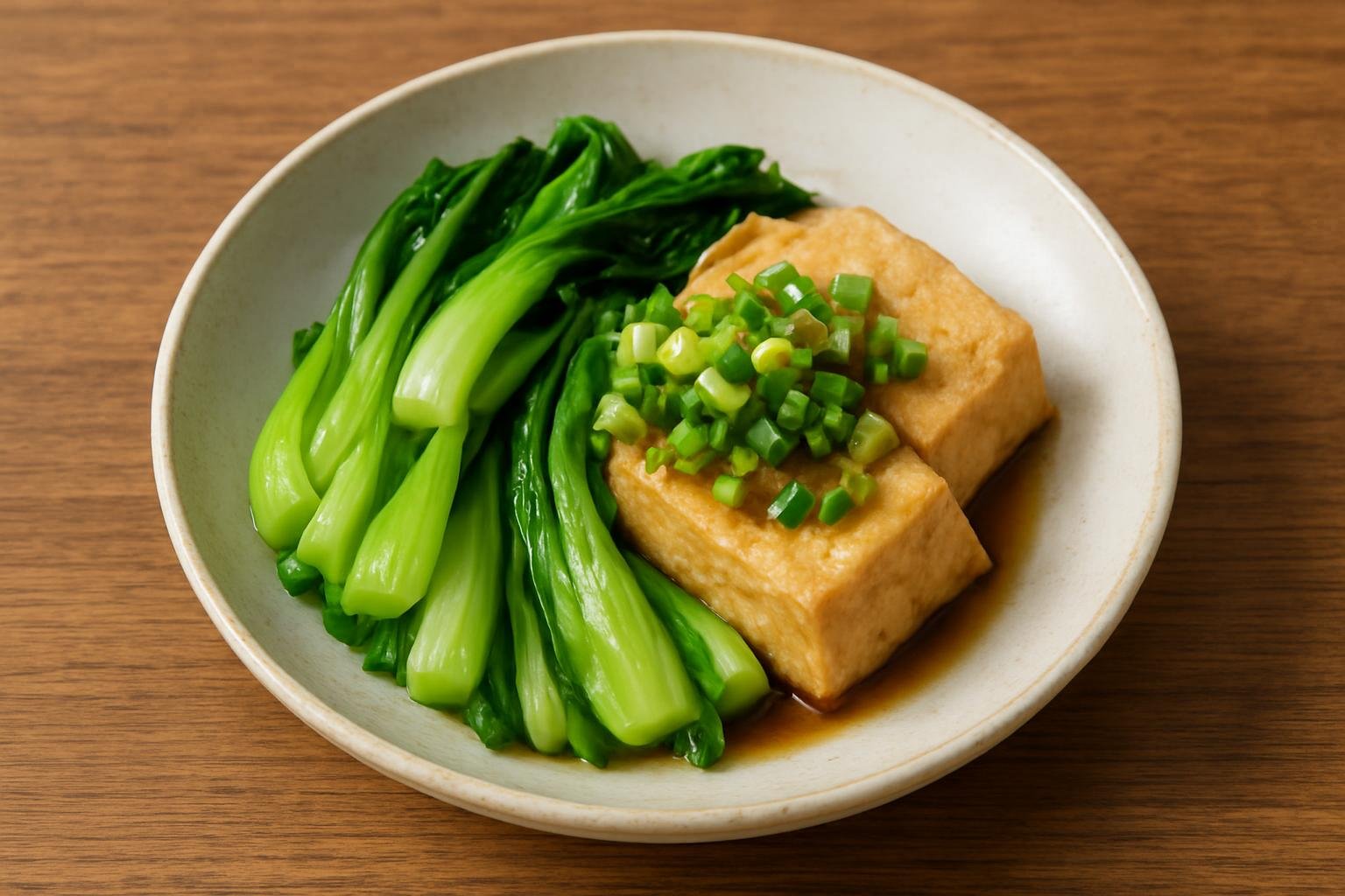 青梗菜と高野豆腐の香味だれ