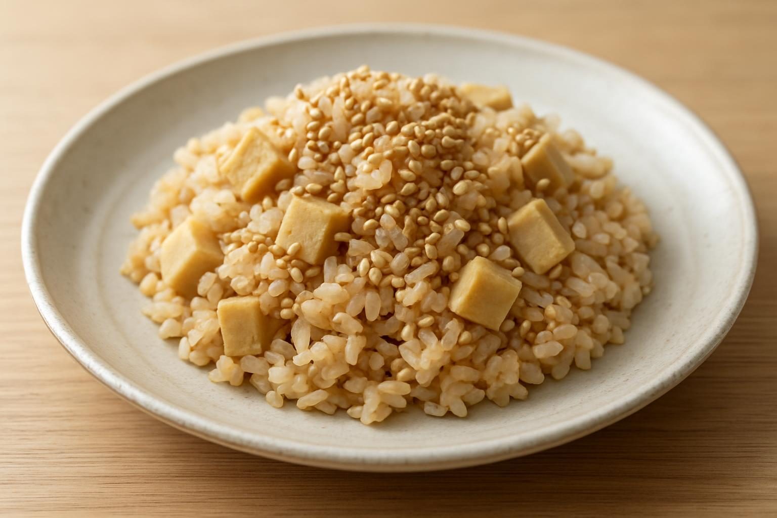 ごまと高野豆腐の炊き込みご飯