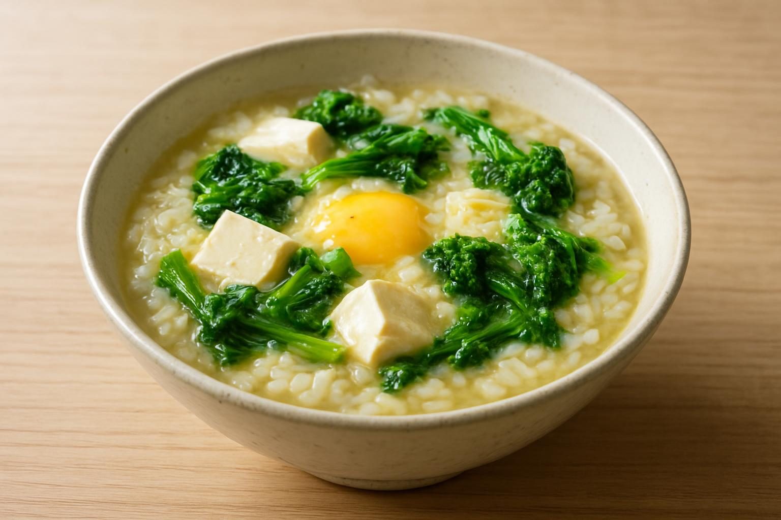 菜の花と豆腐の雑炊