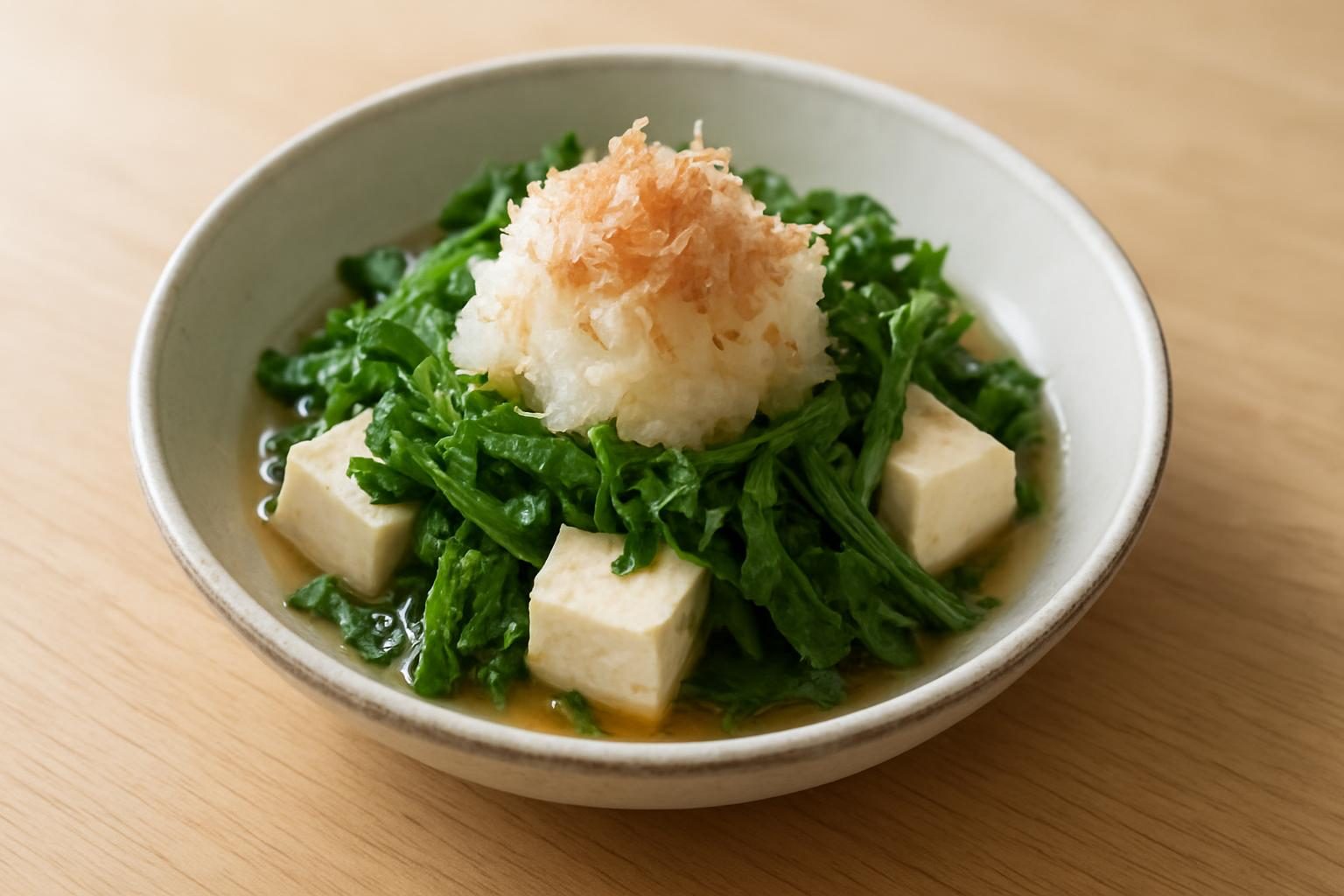 春菊と豆腐のおろし和え