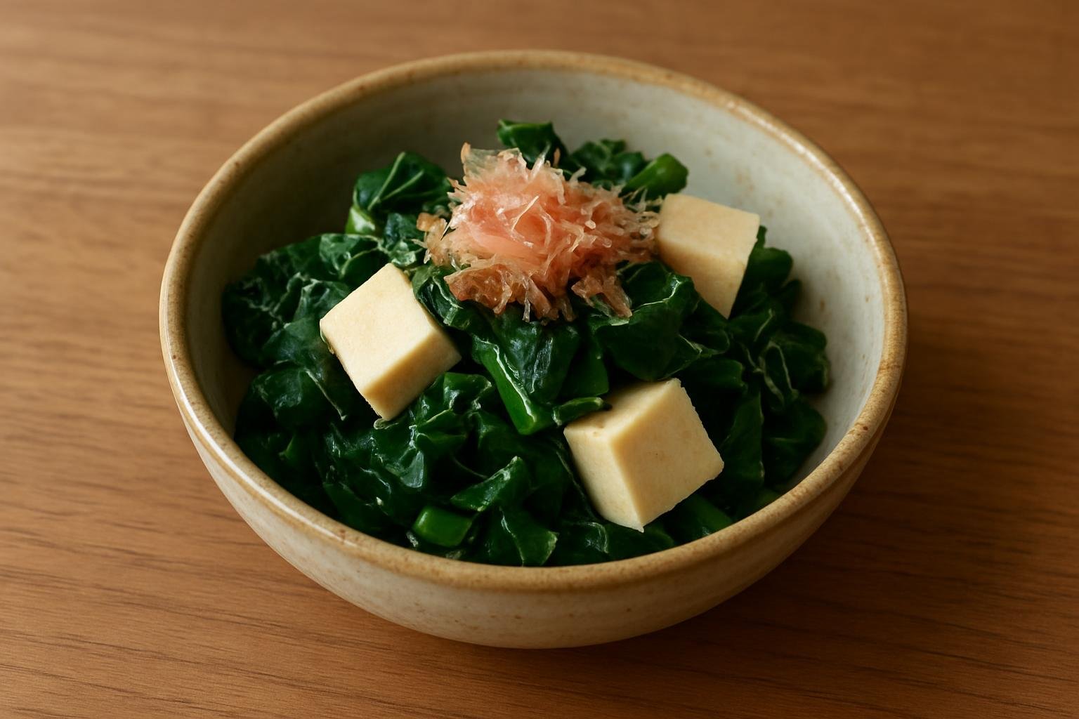 ケールと高野豆腐のおひたし