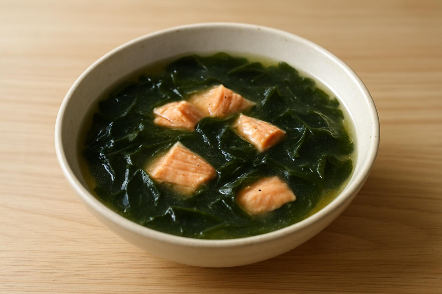 わかめ大と鮭のスープ