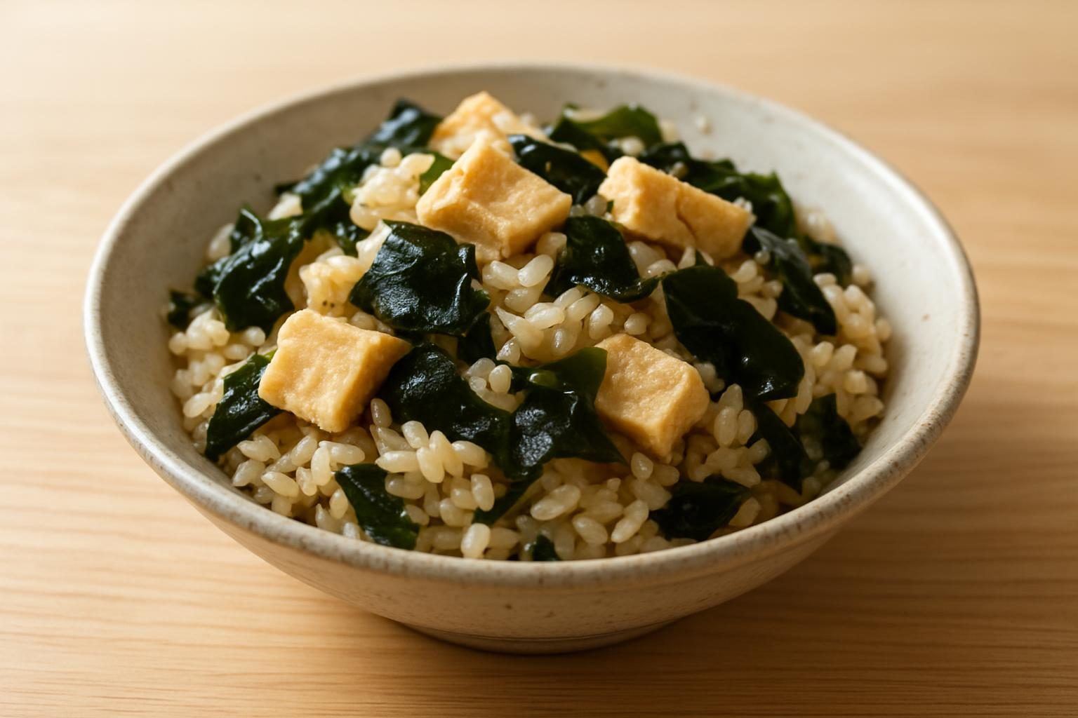 わかめと高野豆腐の炊き込みご飯
