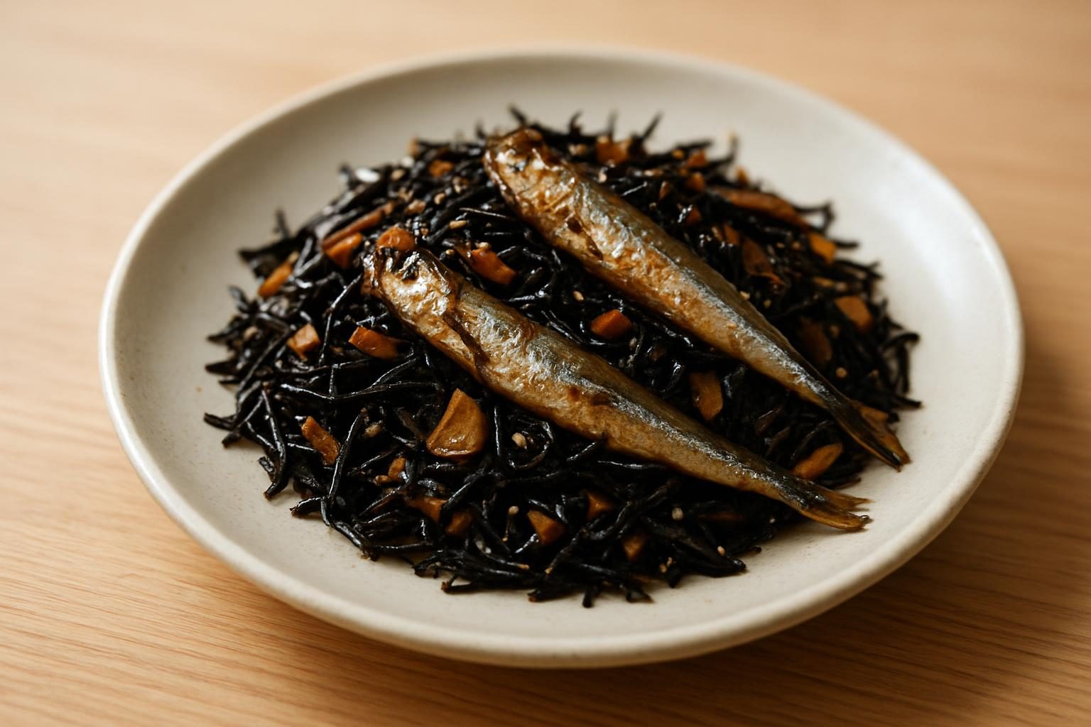 ひじきとししゃもの炒め物