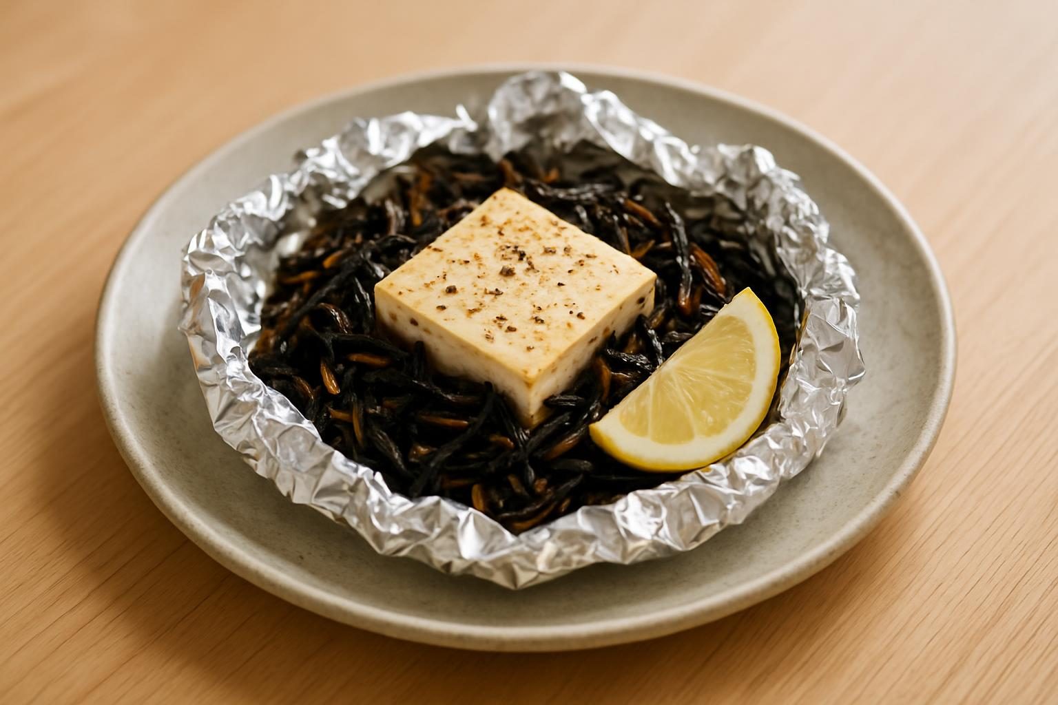 ひじきと豆腐のホイル焼き