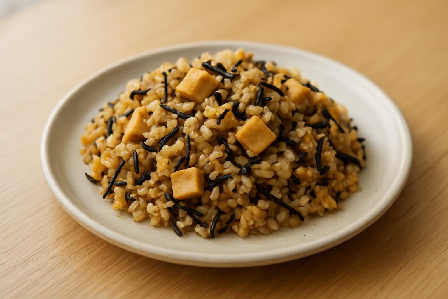 ひじき大と高野豆腐のチャーハン