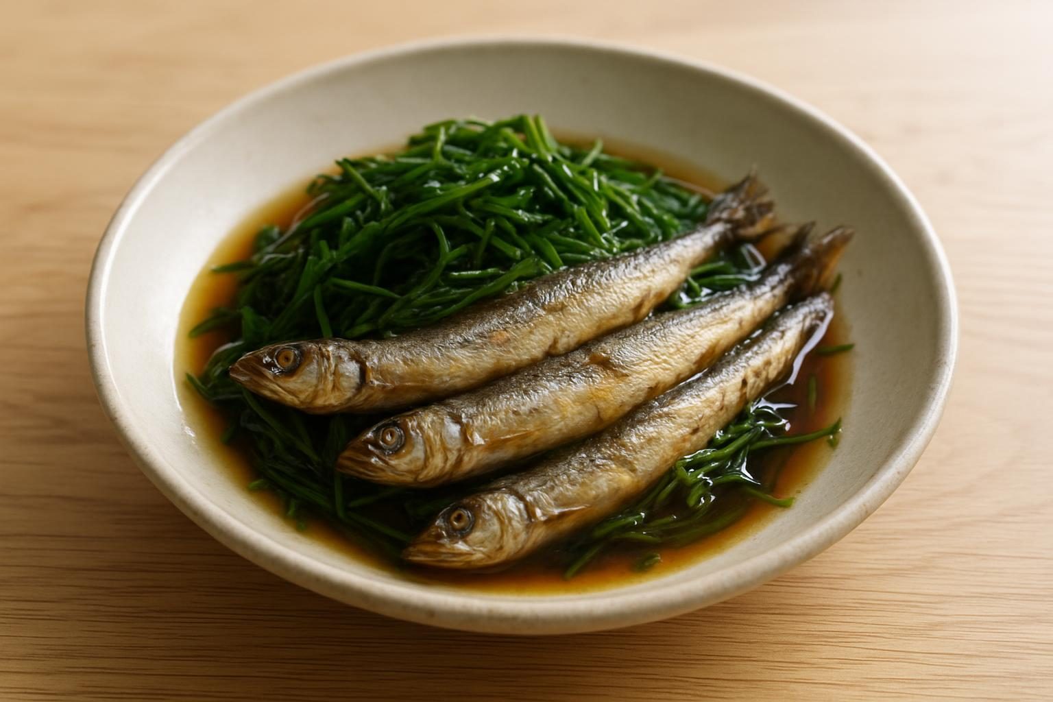 おかひじきとししゃものさっと煮
