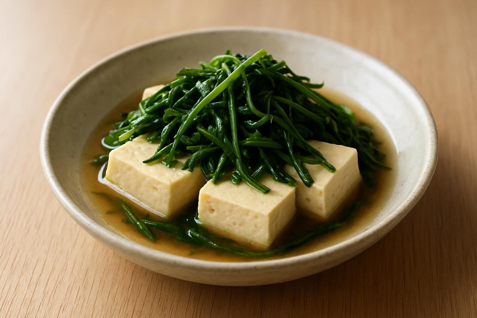おかひじきと豆腐の煮浸し