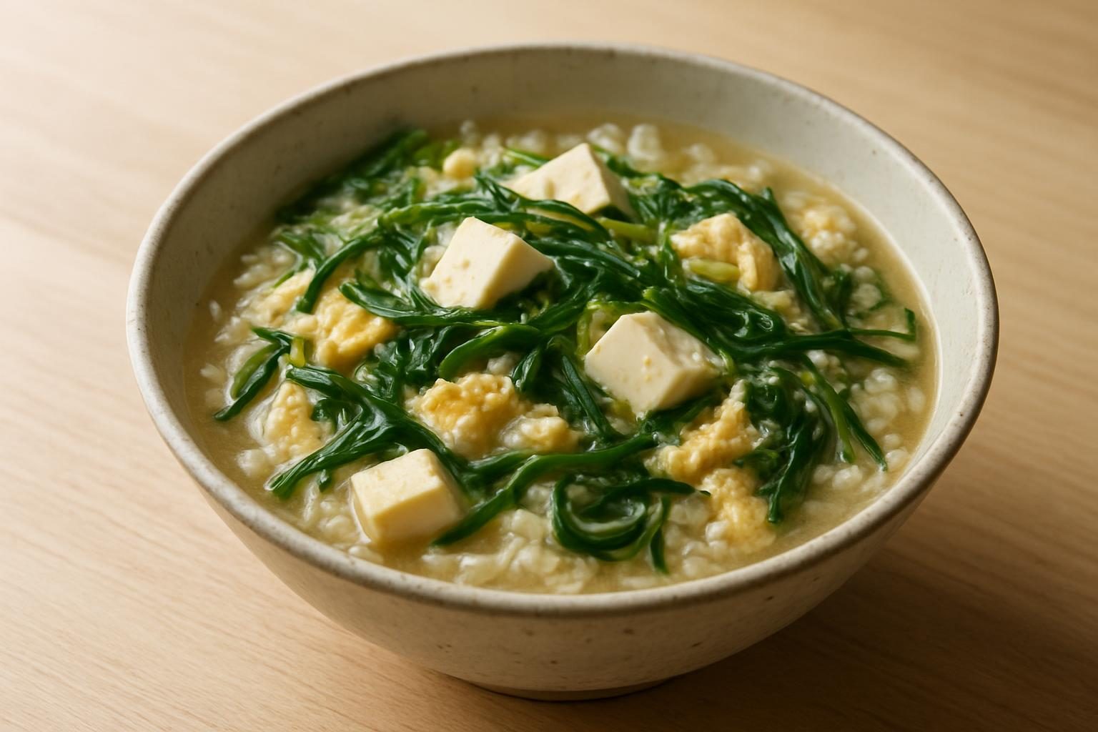 おかひじきと豆腐の雑炊