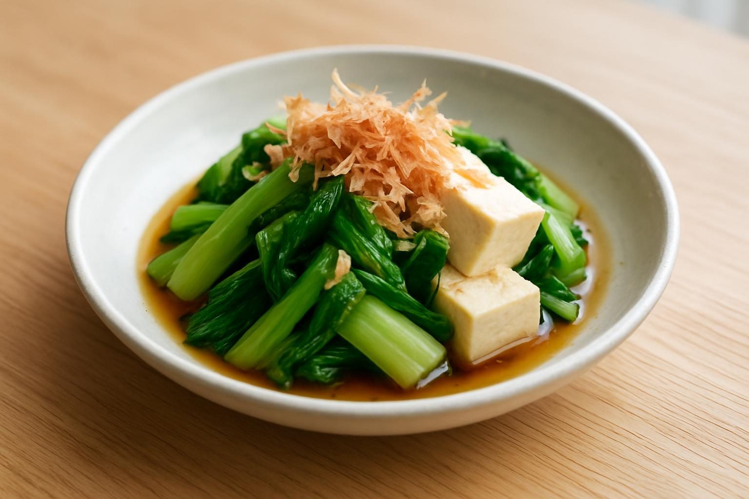 チンゲン菜と豆腐のおひたし