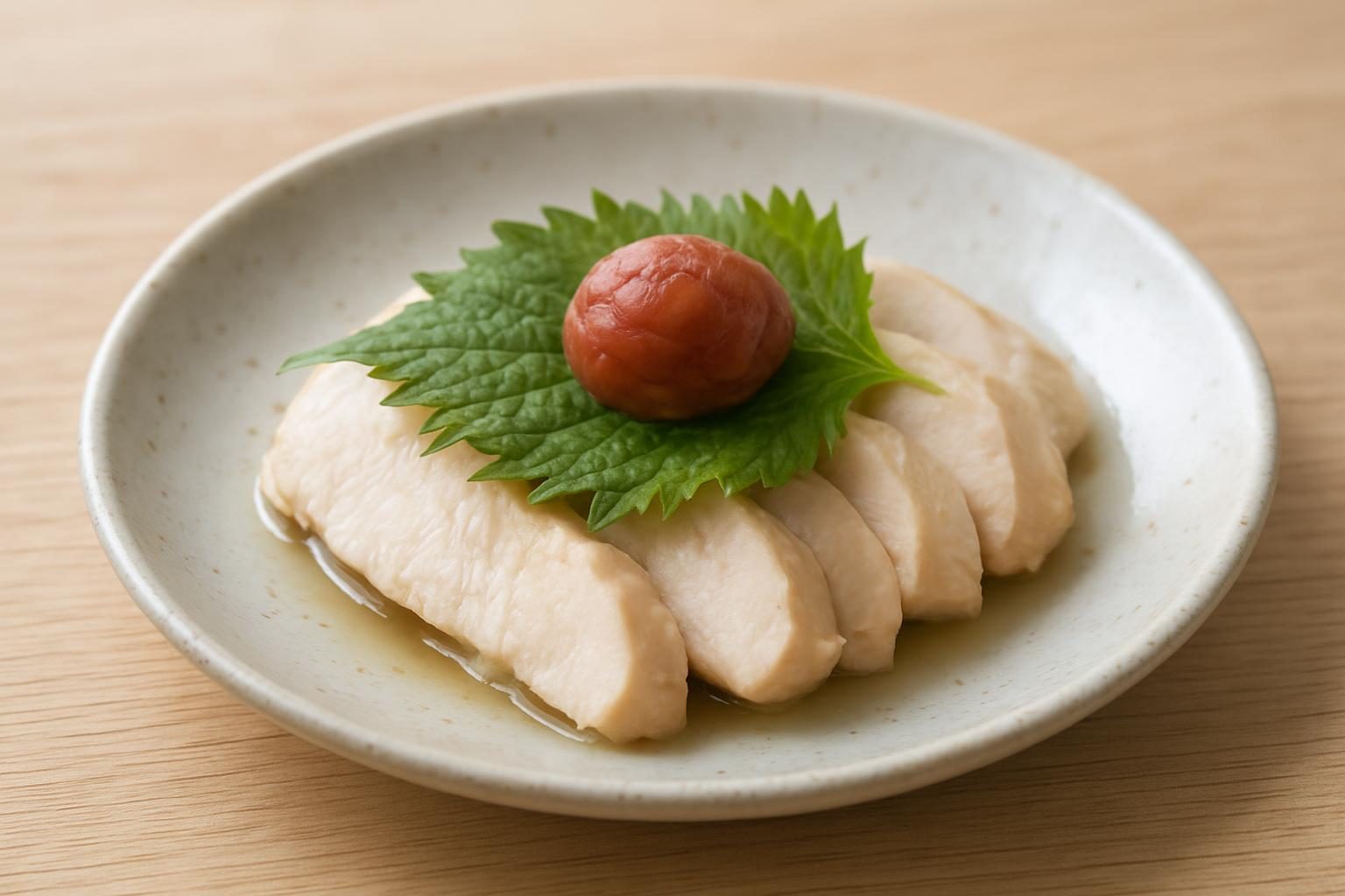 鶏むね肉の梅しそレンジ蒸し