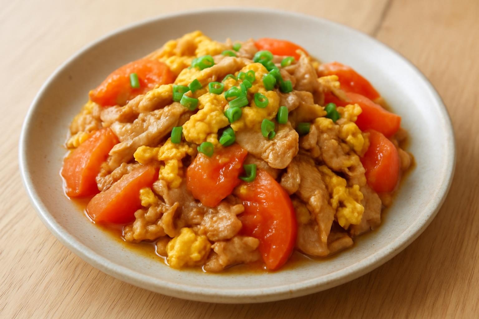 豚肉とトマトの卵炒め