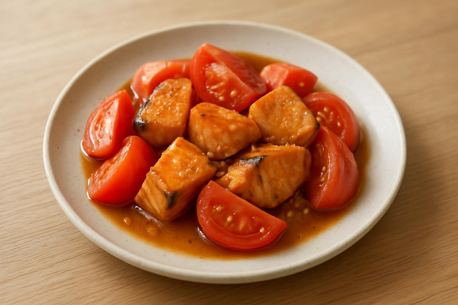 トマトと鮭の炒め物