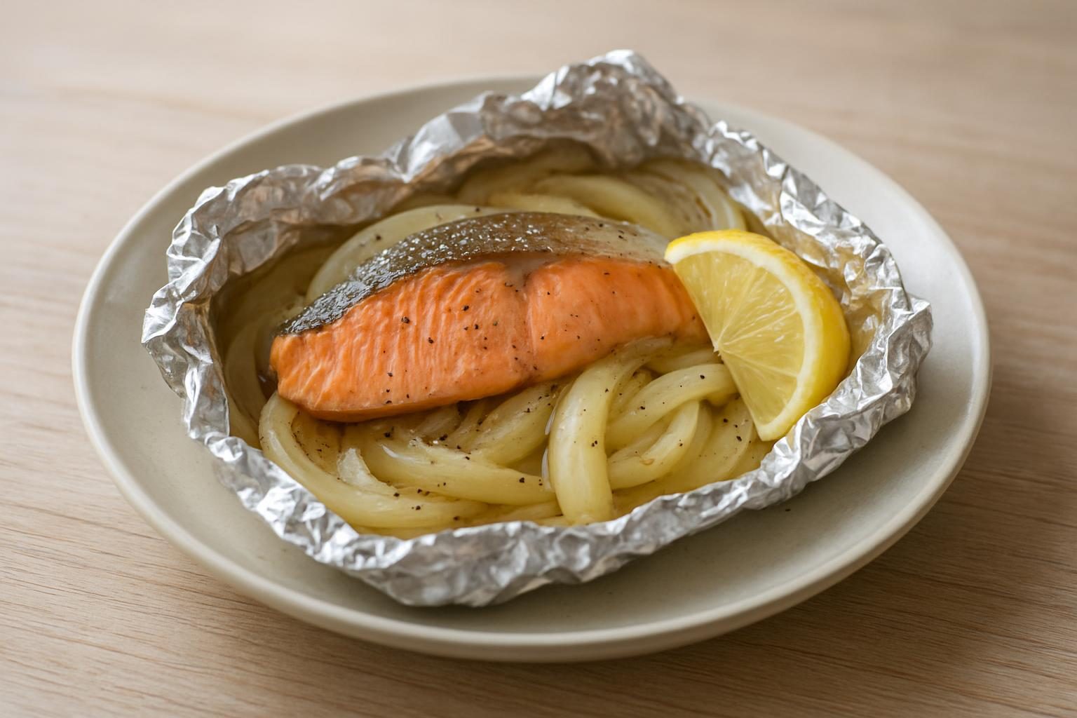 玉ねぎと鮭のホイル焼き