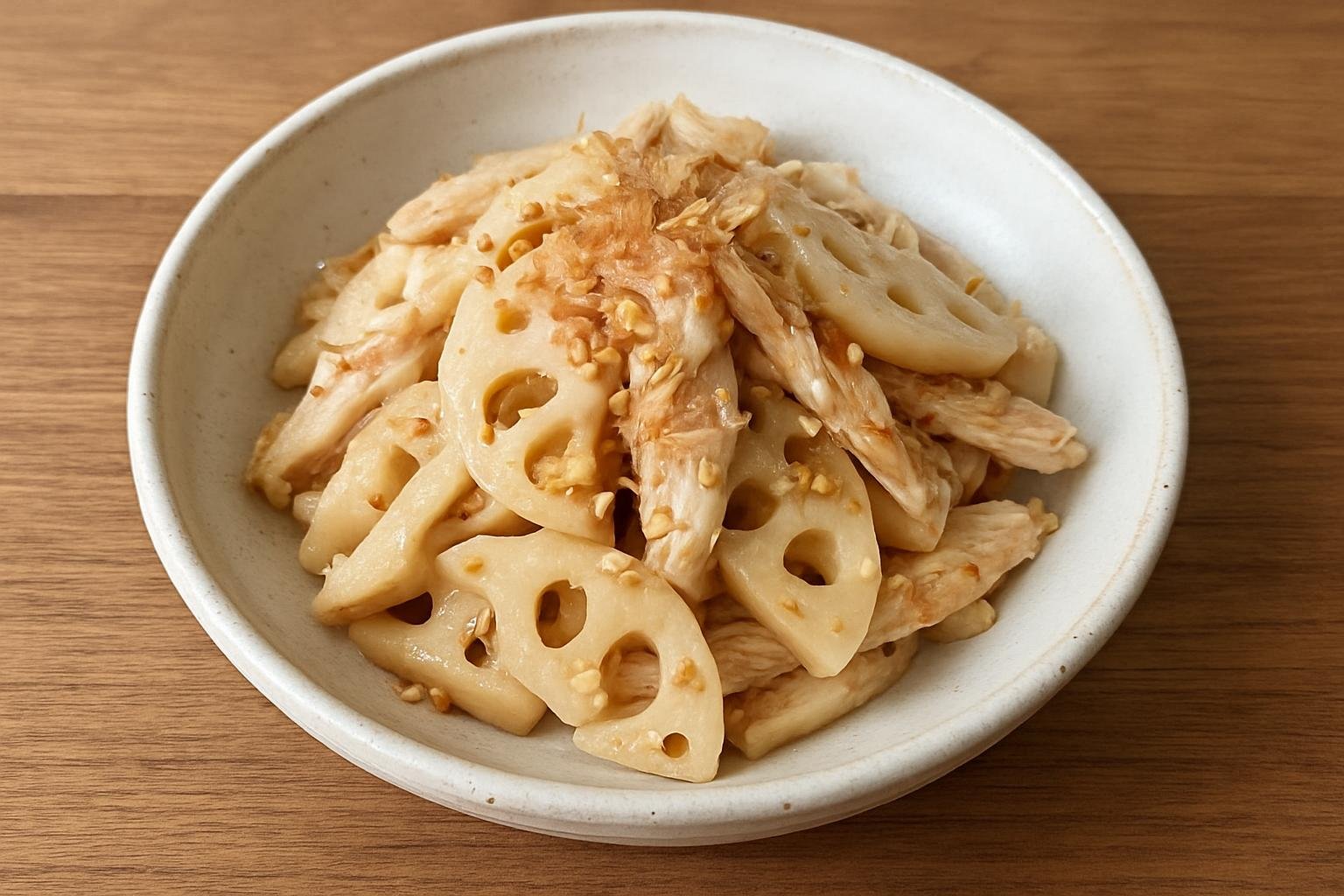 れんこんとささみの和え物