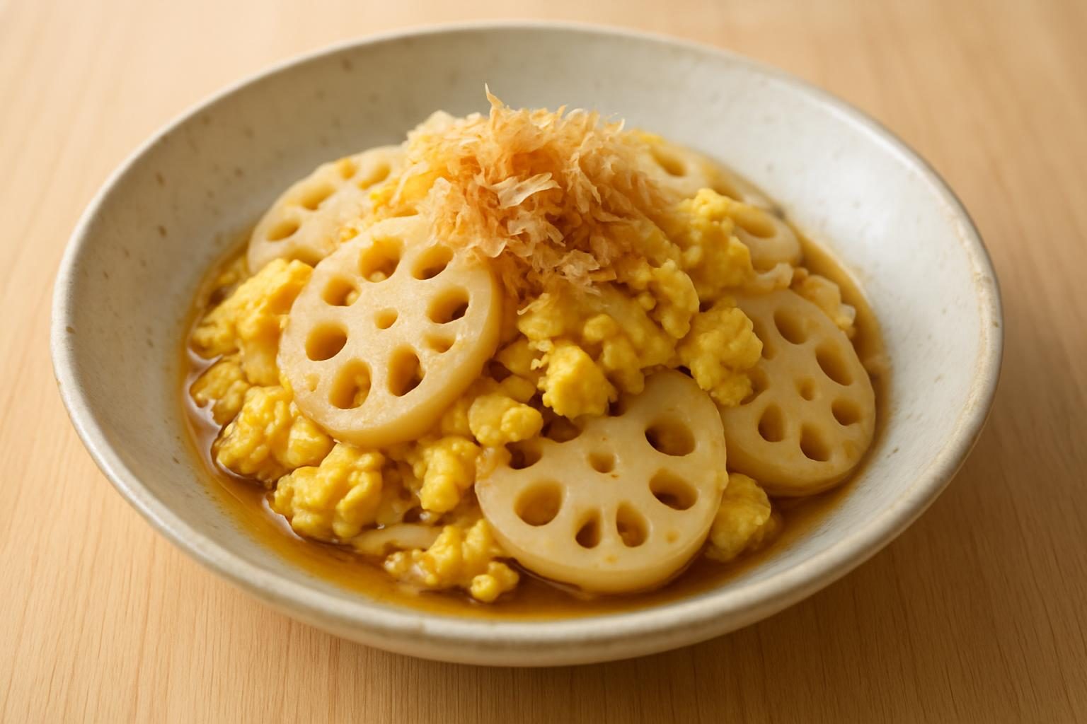 れんこんと卵のおひたし