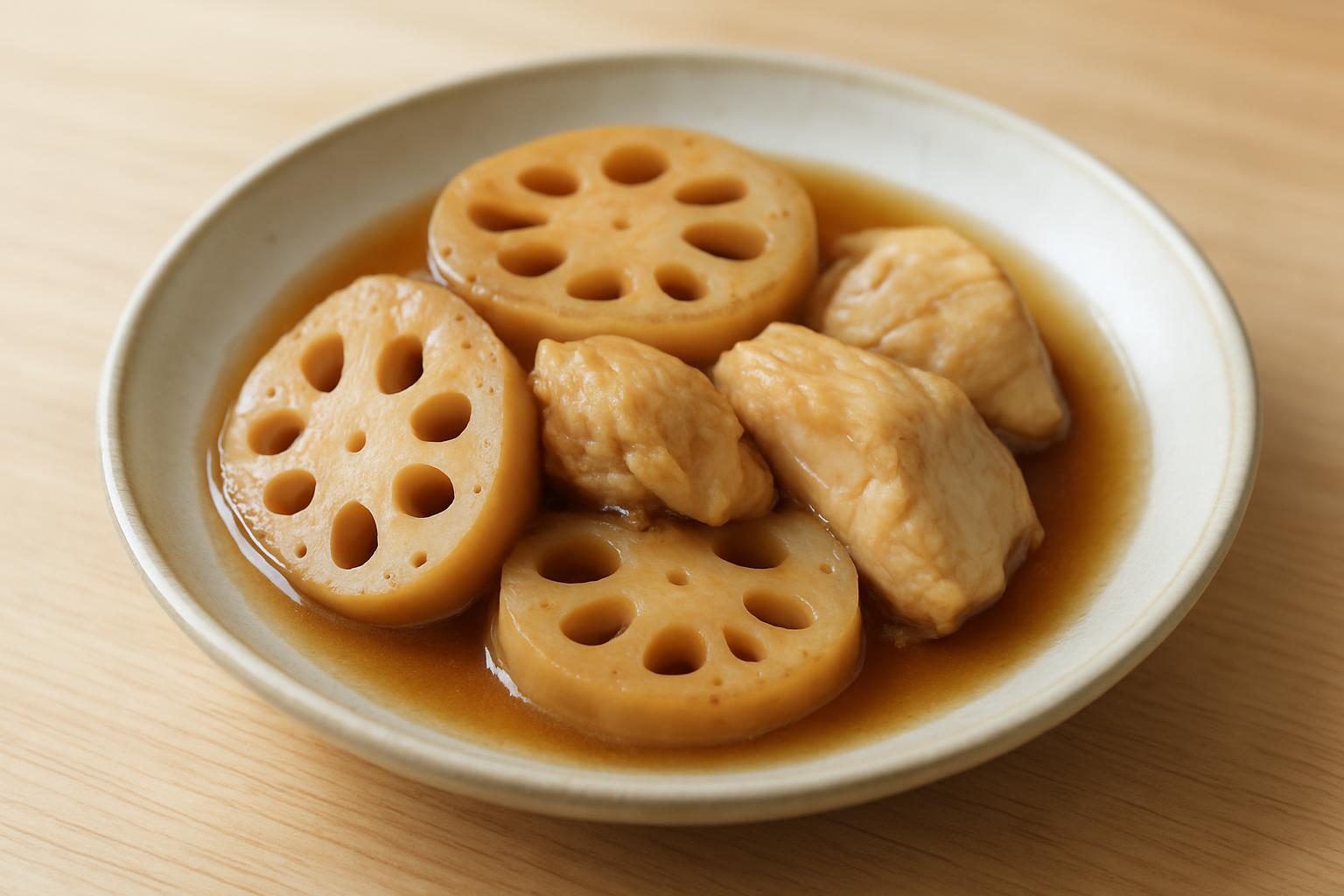 れんこんと鶏むね肉の煮浸し