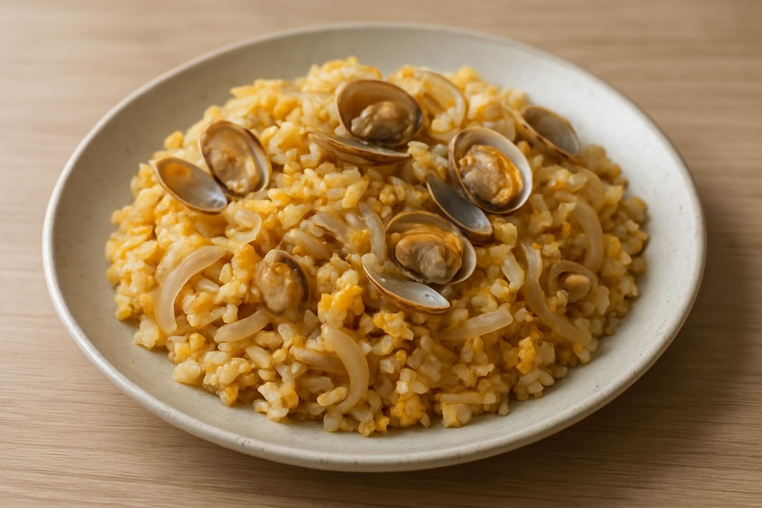 玉ねぎとあさりのチャーハン