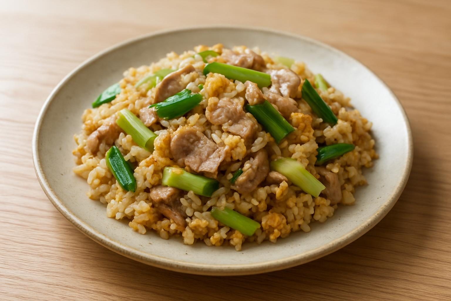 ねぎと豚肉のチャーハン