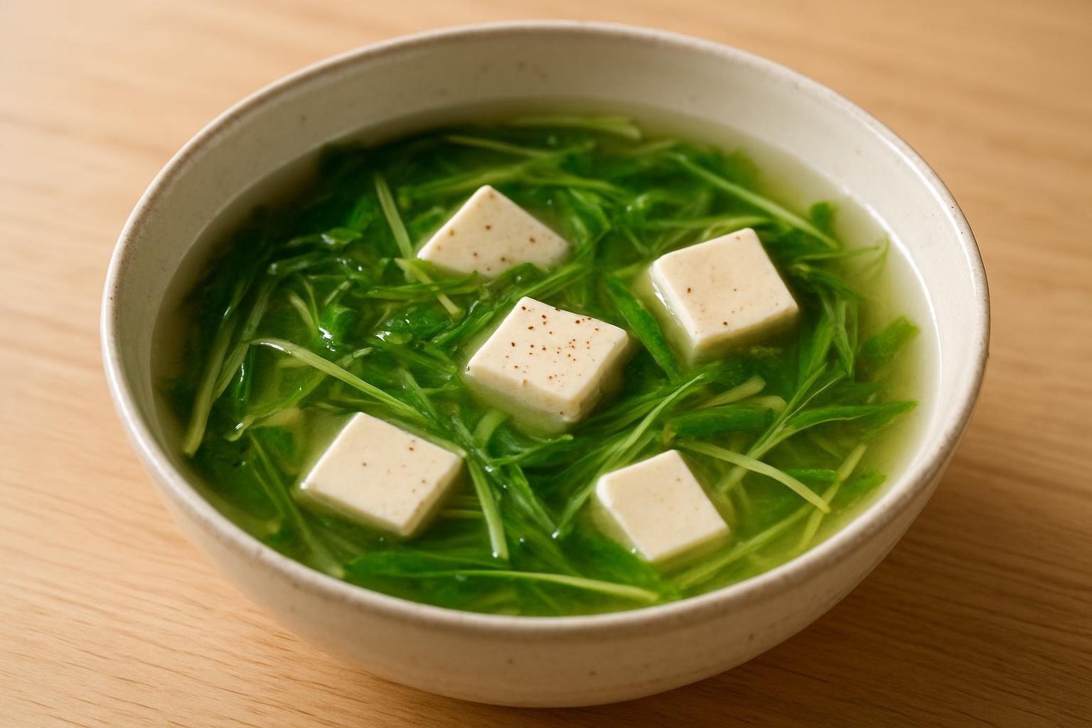 水菜と豆腐のスープ