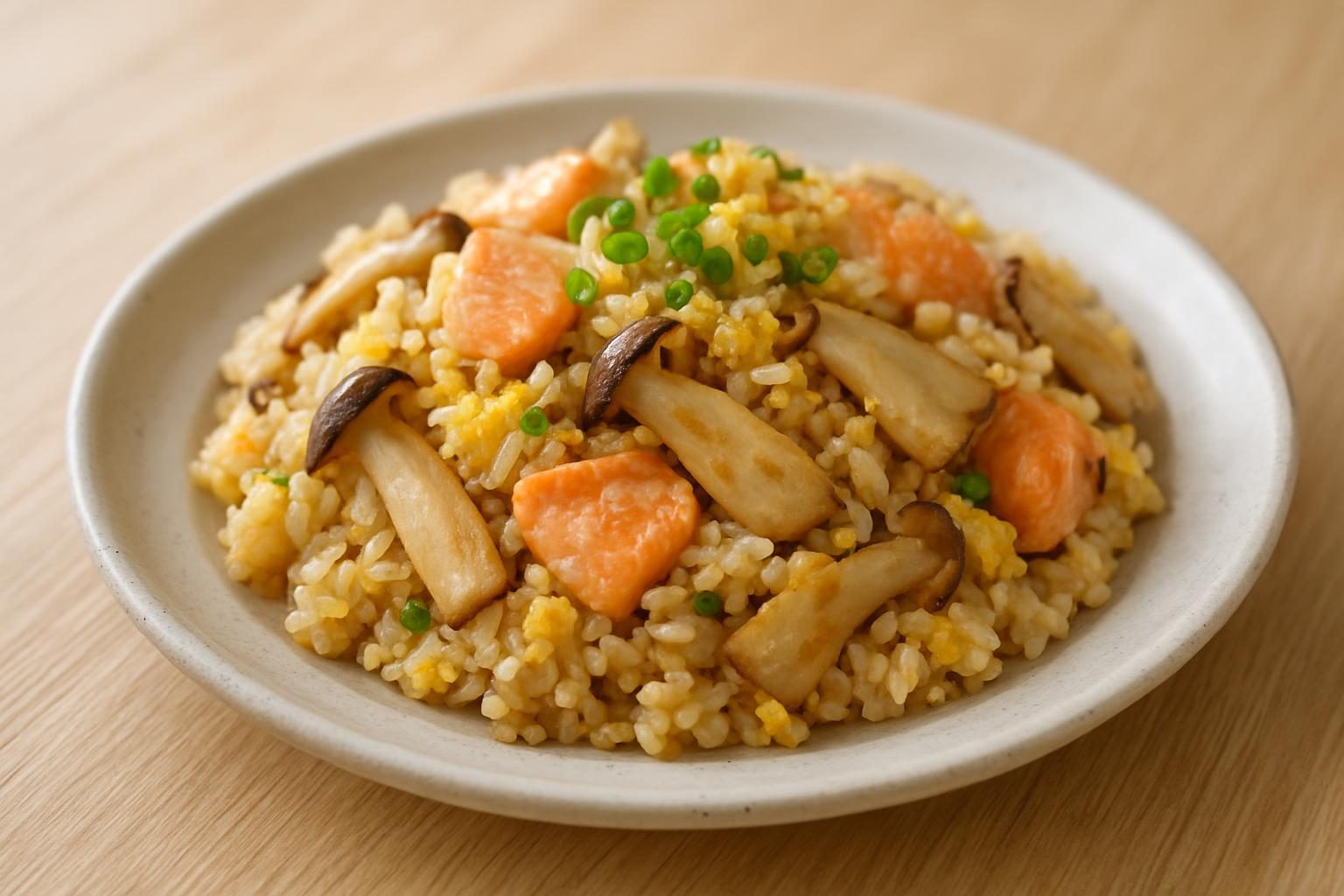 エリンギと鮭のチャーハン