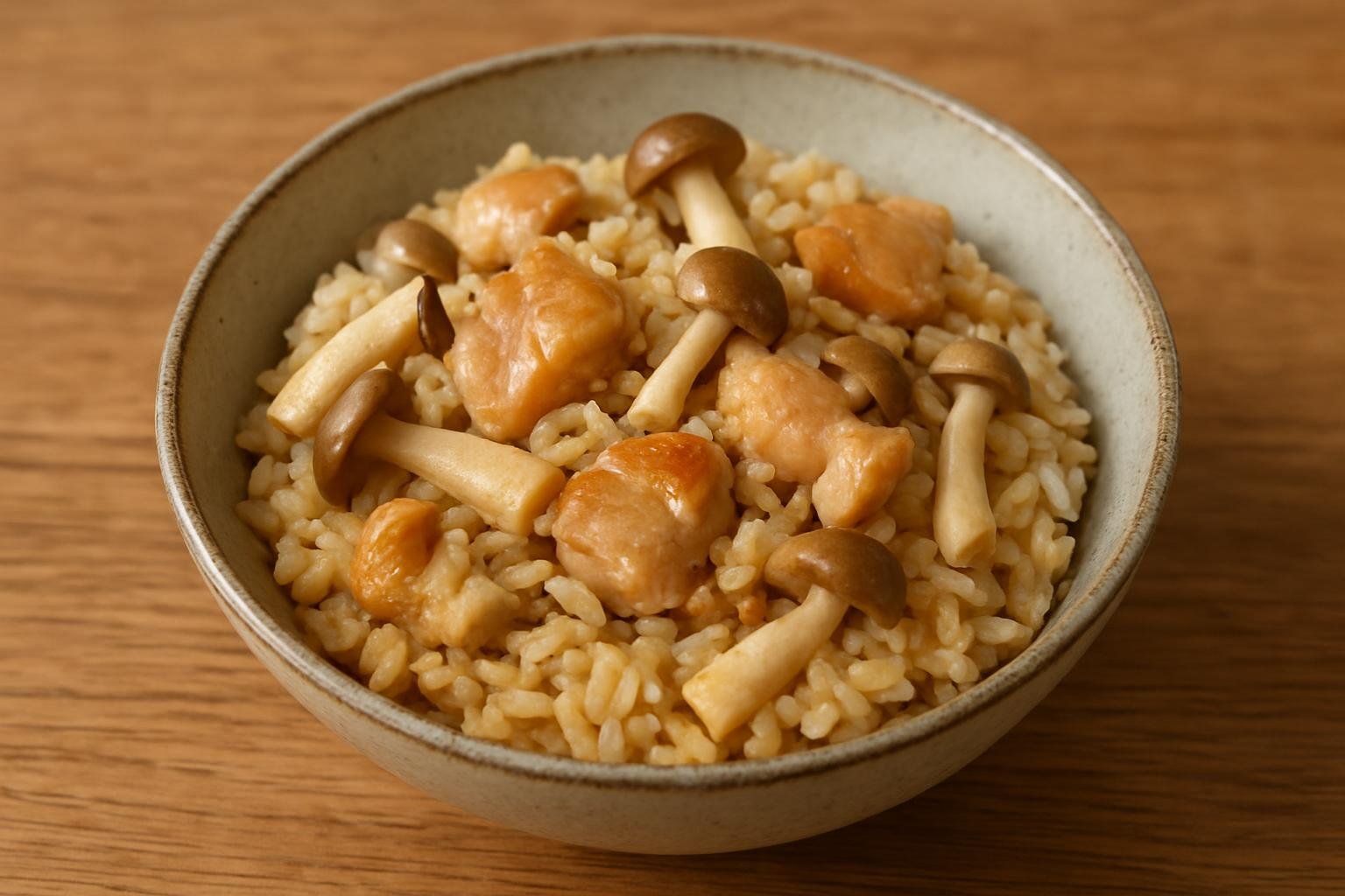しめじと鶏もも肉の炊き込みご飯