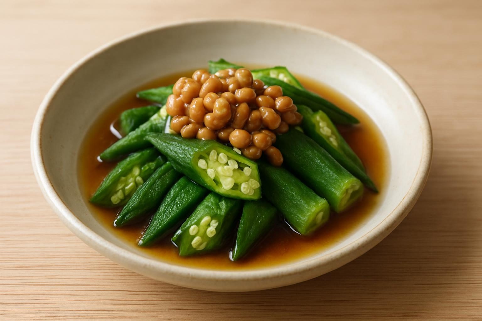オクラと納豆の煮浸し